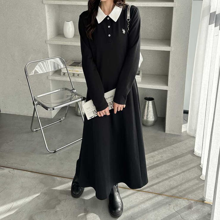 【Ｕ．Ｓ． ＰＯＬＯ ＡＳＳＮ．】ポロ衿カットソーワンピース | GeeRA | 詳細画像34 