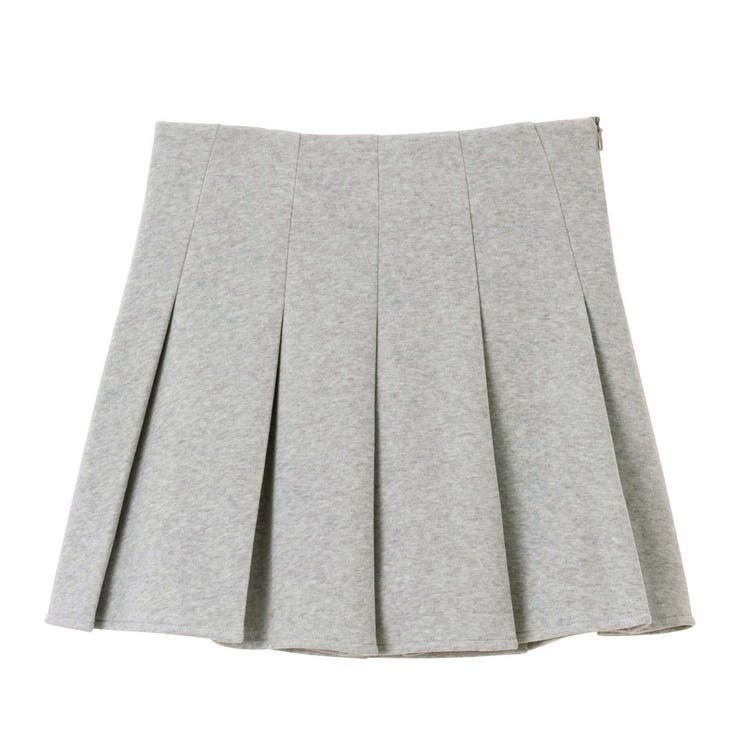 ロゴ刺しゅう裏起毛オフショルスウェット＋プリーツスカート