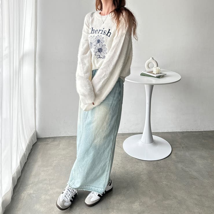 【FIRST MOOD】フラワー刺しゅうシャギーニット | GeeRA | 詳細画像9 