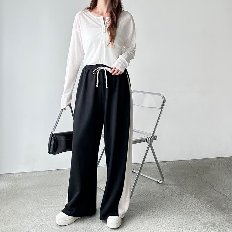 【FIRST MOOD】配色デザインボリュームスウェットパンツ | GeeRA | 詳細画像4 