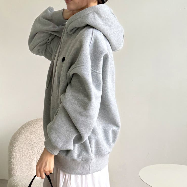 ハート刺しゅう裏起毛スウェットパーカー[品番：GERW0011142]｜GeeRA