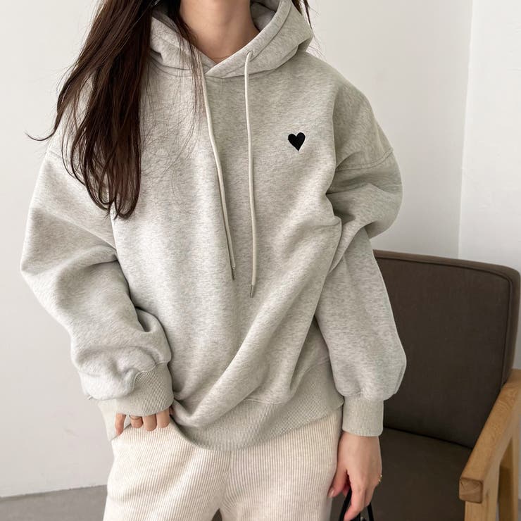 ハート刺しゅう裏起毛スウェットパーカー | GeeRA | 詳細画像27 