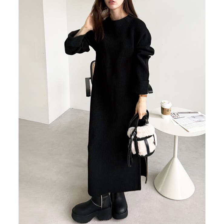 裾ファスナースリットニットワンピース | GeeRA | 詳細画像8 