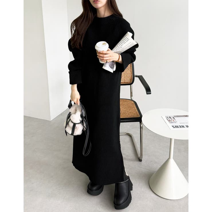 裾ファスナースリットニットワンピース | GeeRA | 詳細画像9 