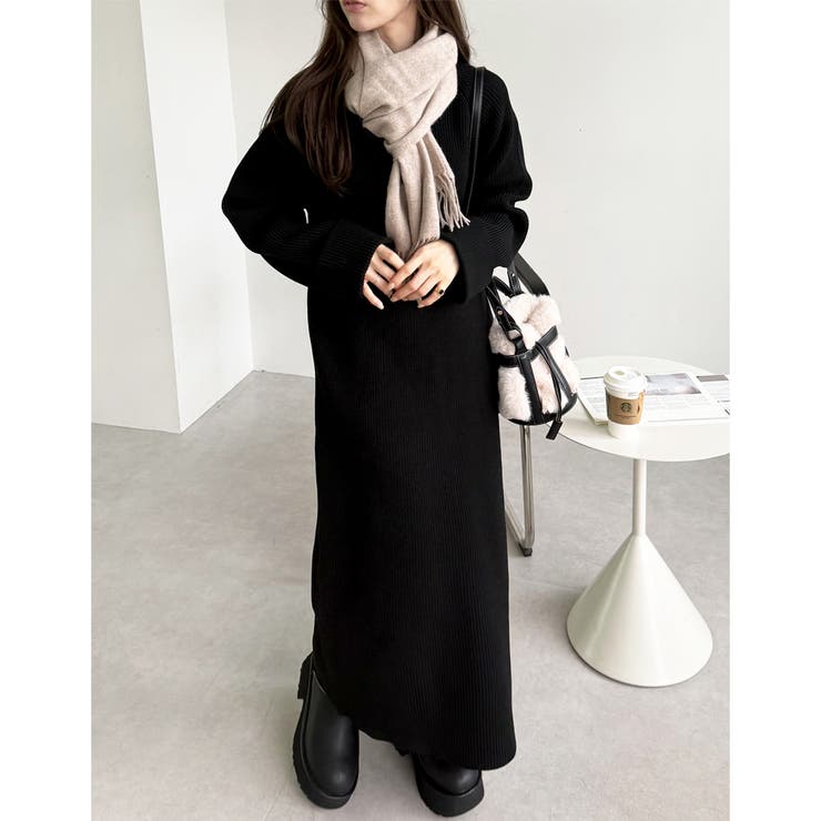 裾ファスナースリットニットワンピース | GeeRA | 詳細画像10 