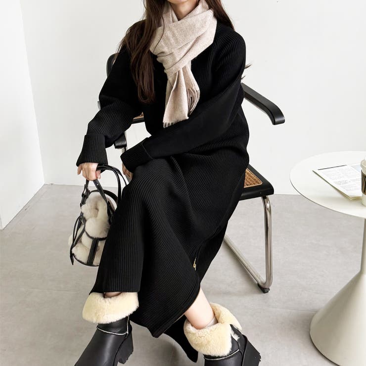 裾ファスナースリットニットワンピース | GeeRA | 詳細画像11 