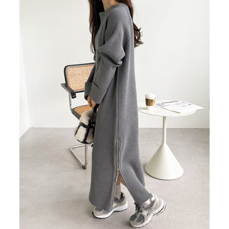 裾ファスナースリットニットワンピース | GeeRA | 詳細画像31 