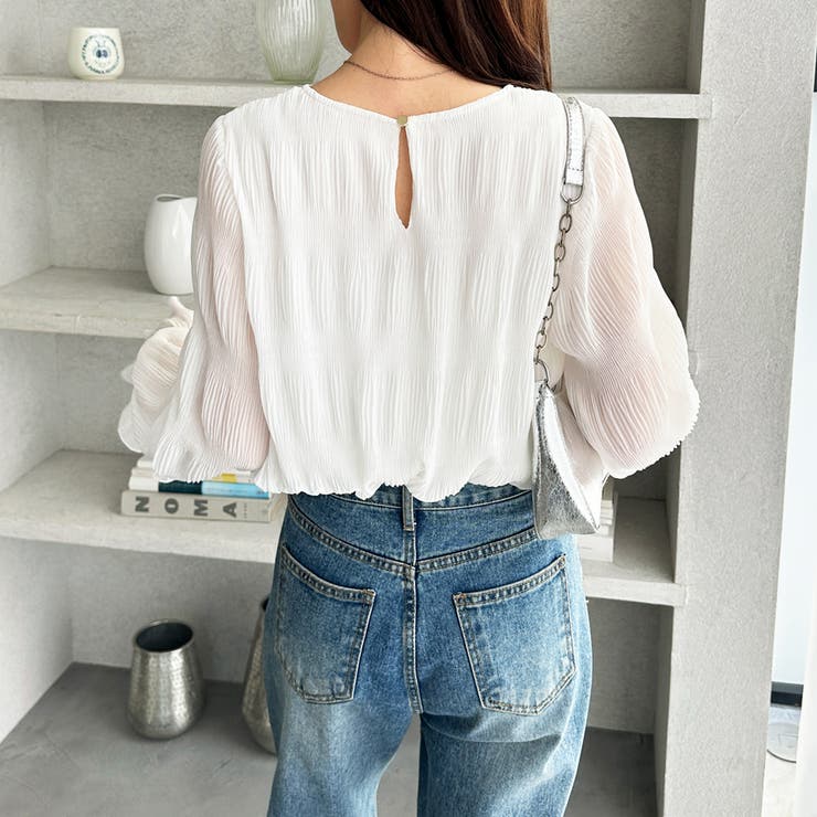 シアーシャーリングキャンディー袖ブラウス | GeeRA | 詳細画像6 