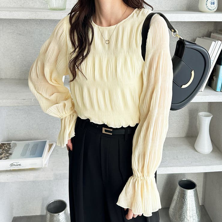 シアーシャーリングキャンディー袖ブラウス | GeeRA | 詳細画像9 