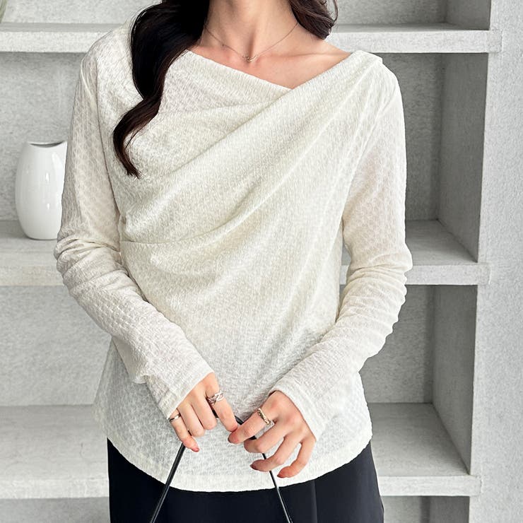 ジャガード素材ドレープカットソー | GeeRA | 詳細画像11 