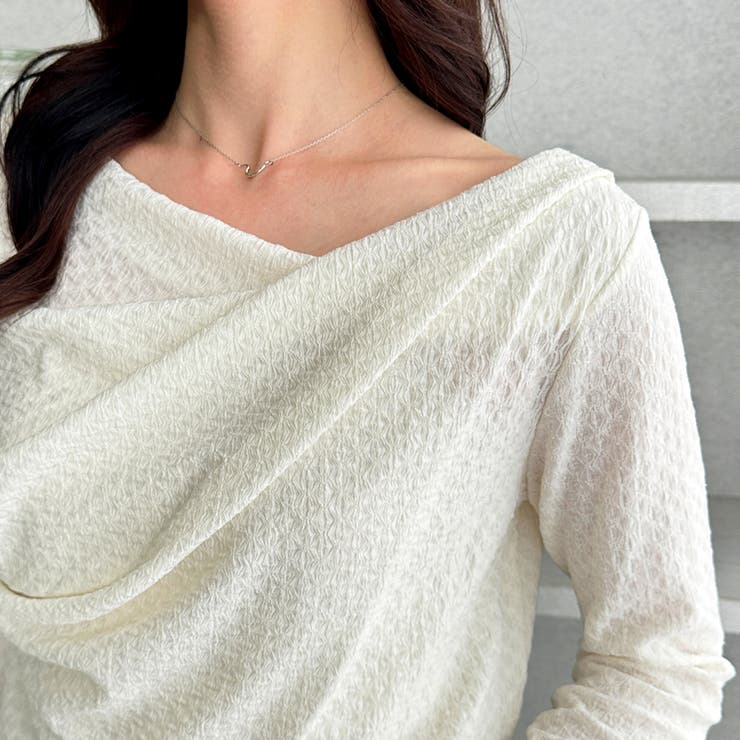 ジャガード素材ドレープカットソー | GeeRA | 詳細画像12 