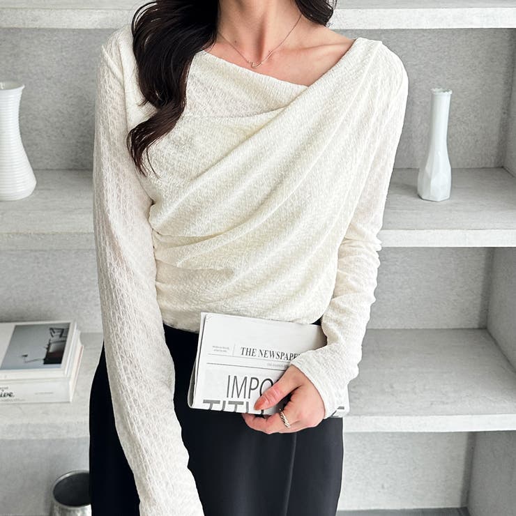 ジャガード素材ドレープカットソー | GeeRA | 詳細画像6 