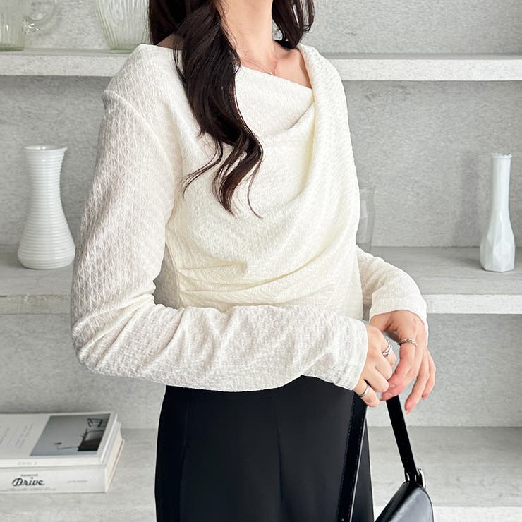 ジャガード素材ドレープカットソー | GeeRA | 詳細画像8 