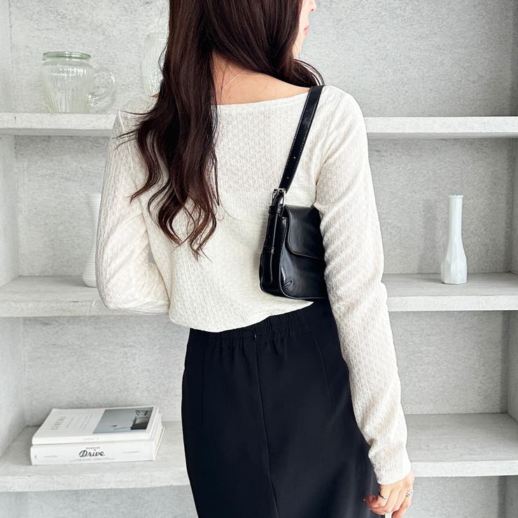 ジャガード素材ドレープカットソー | GeeRA | 詳細画像9 