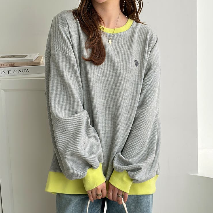 U．S． POLO ASSN．】オーバーサイズワッフルスウェット