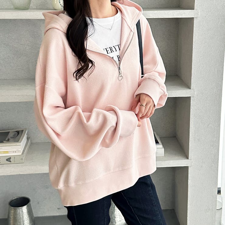 ハーフジップワッフルパーカー | GeeRA | 詳細画像8 