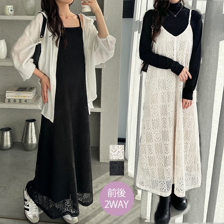 前後２ＷＡＹパネルレースキャミワンピース | GeeRA | 詳細画像1 