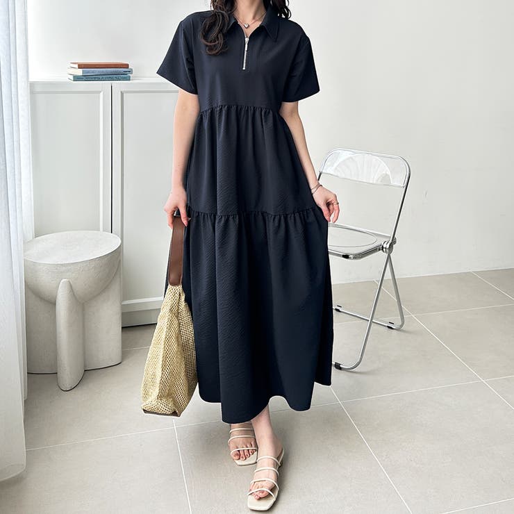 サッカーティアードハーフジップワンピース | GeeRA | 詳細画像13 