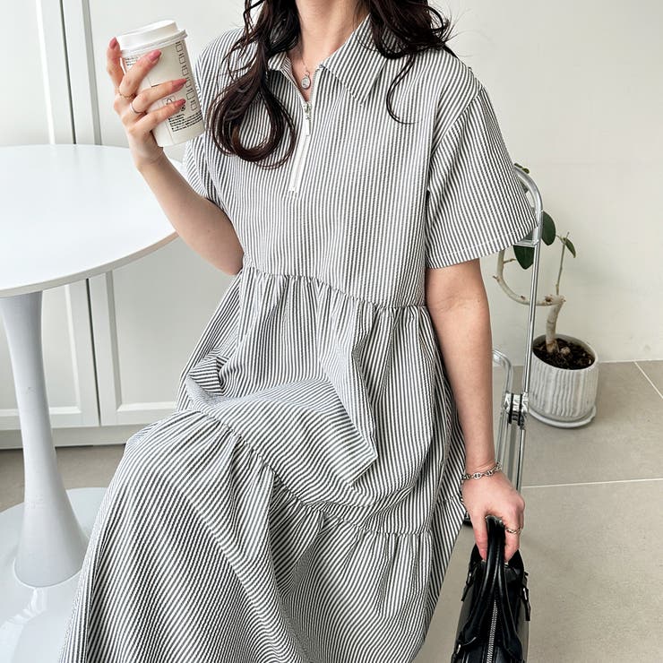 サッカーティアードハーフジップワンピース | GeeRA | 詳細画像7 