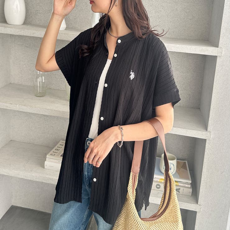 【Ｕ．Ｓ． ＰＯＬＯ ＡＳＳＮ．】ポコポコ素材フレンチスリーブシャツ | GeeRA | 詳細画像4 