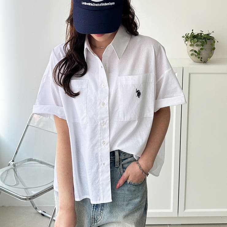 オフホワイト | 【Ｕ．Ｓ． ＰＯＬＯ ＡＳＳＮ．】オーバーサイズ半袖シャツ | GeeRA