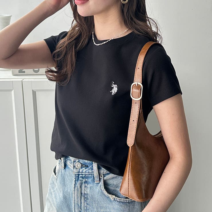 ブラック | 【Ｕ．Ｓ． ＰＯＬＯ ＡＳＳＮ．】汗染み防止ミニＴシャツ | GeeRA