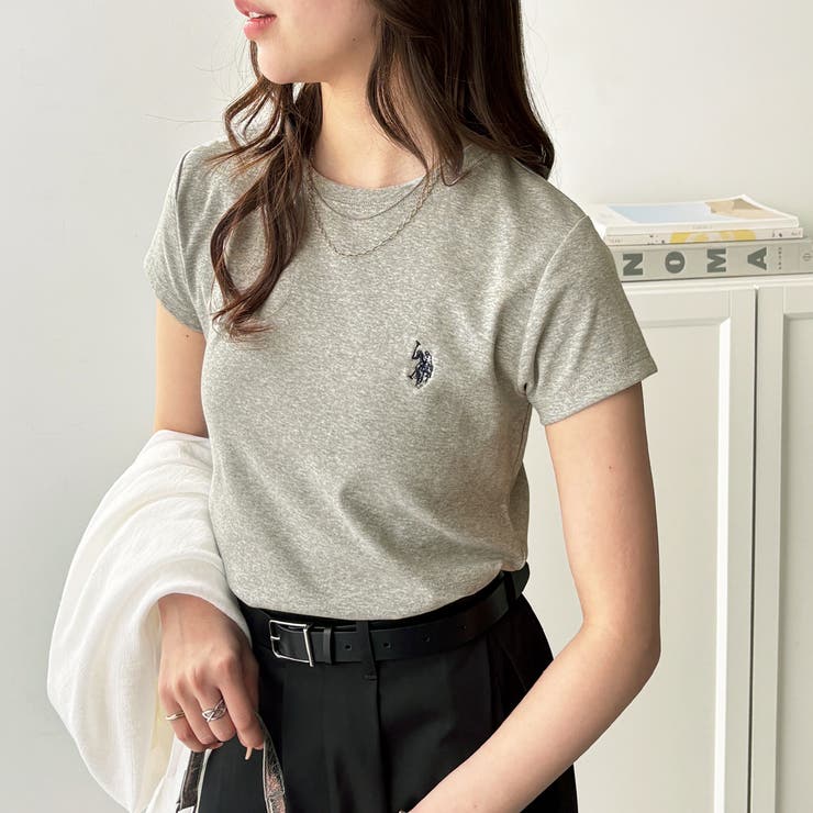 杢グレー | 【Ｕ．Ｓ． ＰＯＬＯ ＡＳＳＮ．】汗染み防止ミニＴシャツ | GeeRA