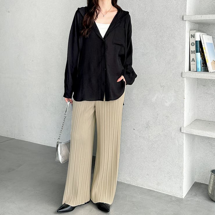 セルフカットセミワイドプリーツパンツ | GeeRA | 詳細画像12 