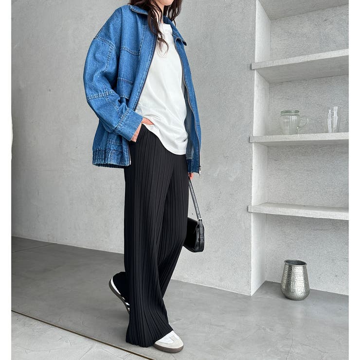 セルフカットセミワイドプリーツパンツ | GeeRA | 詳細画像3 