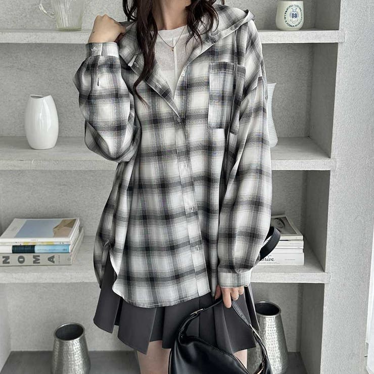 フード付きオーバーサイズシャツ | GeeRA | 詳細画像18 