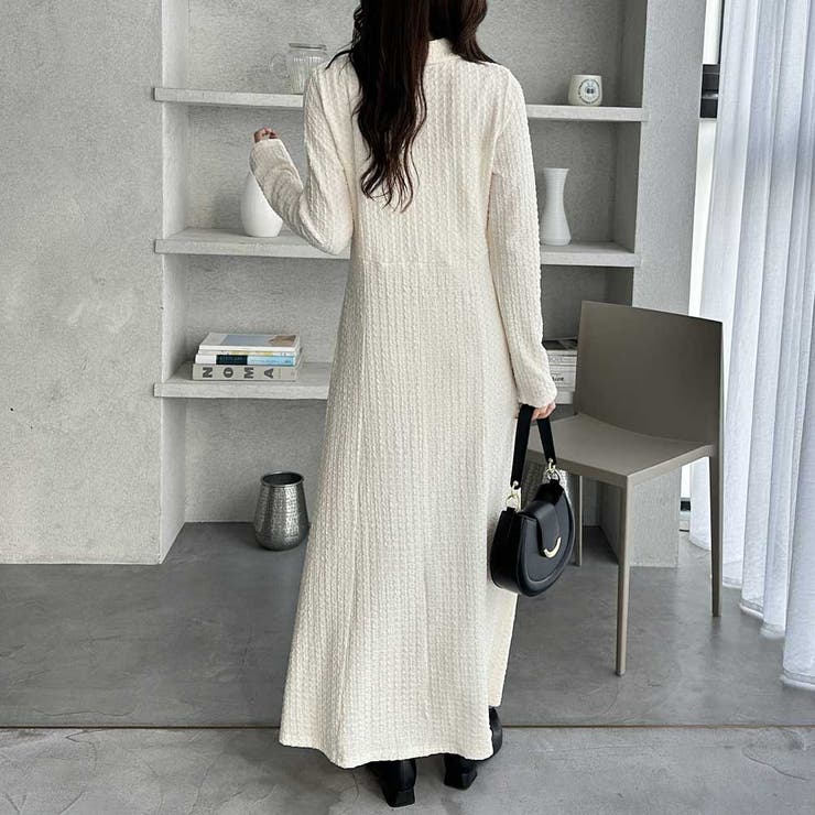 ポロ衿表面感素材マーメイドワンピース | GeeRA | 詳細画像13 