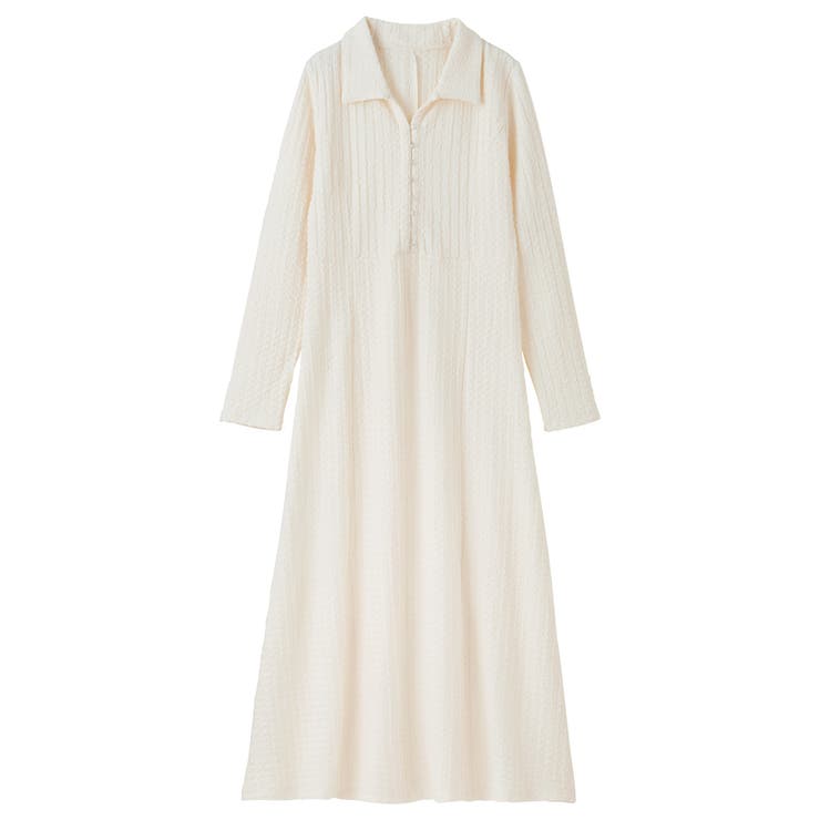 ポロ衿表面感素材マーメイドワンピース | GeeRA | 詳細画像18 