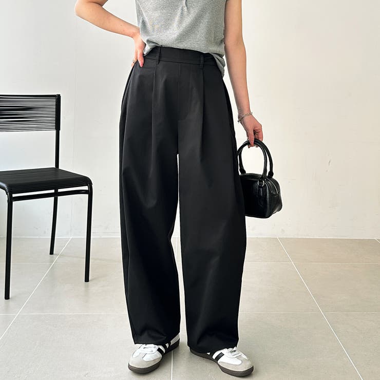 ブラック | カーブデザインワイドチノパンツ | GeeRA