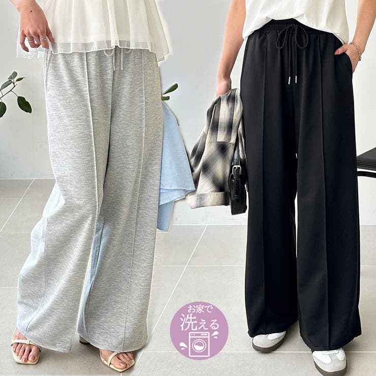 とろみイージーワイドピンタックパンツ | GeeRA | 詳細画像1 