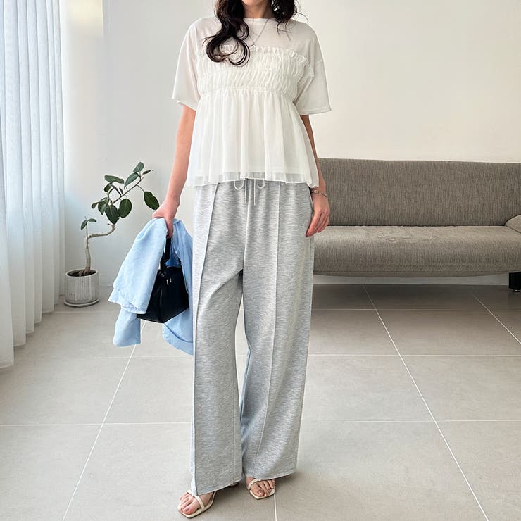 とろみイージーワイドピンタックパンツ | GeeRA | 詳細画像8 