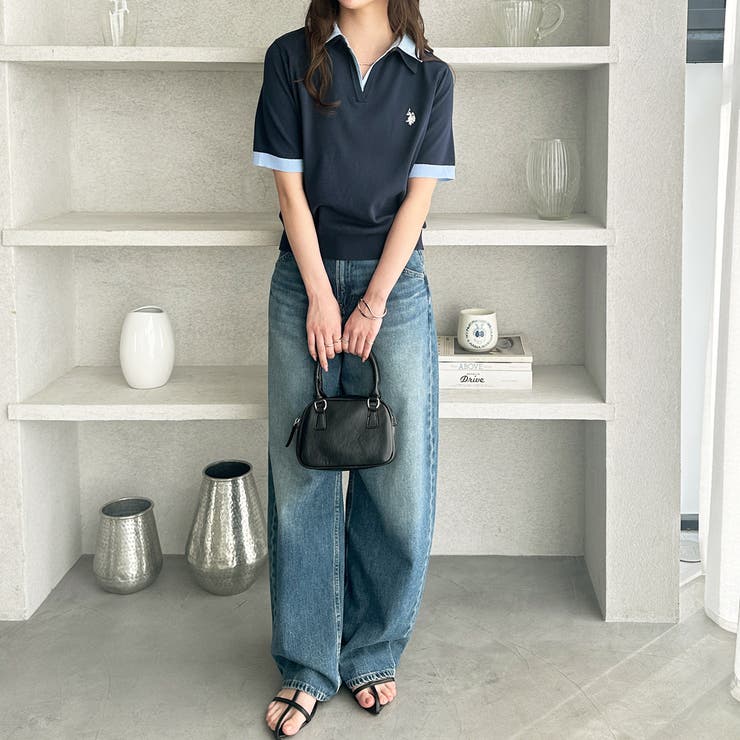 【Ｕ．Ｓ． ＰＯＬＯ ＡＳＳＮ．】衿付ポロニットトップス | GeeRA | 詳細画像11 