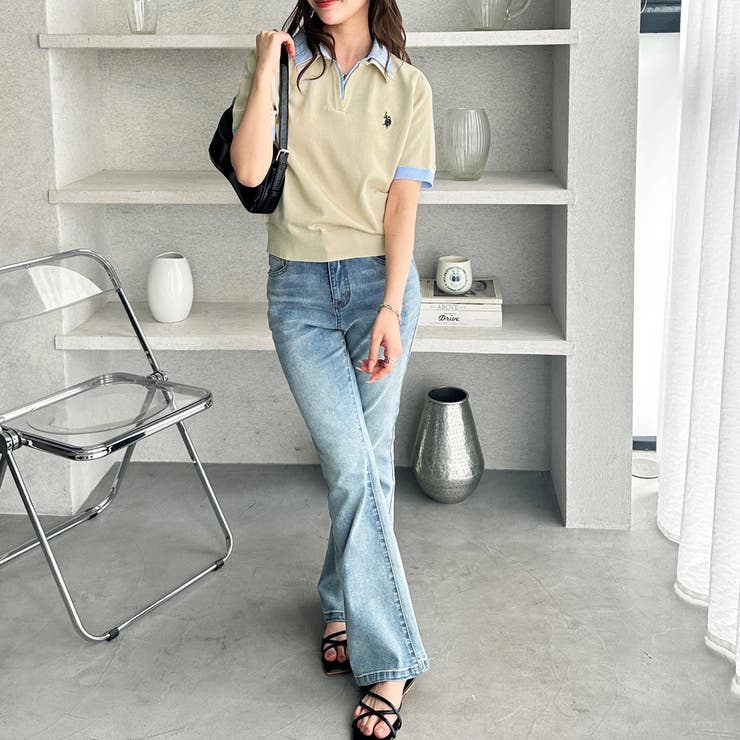 【Ｕ．Ｓ． ＰＯＬＯ ＡＳＳＮ．】衿付ポロニットトップス | GeeRA | 詳細画像19 