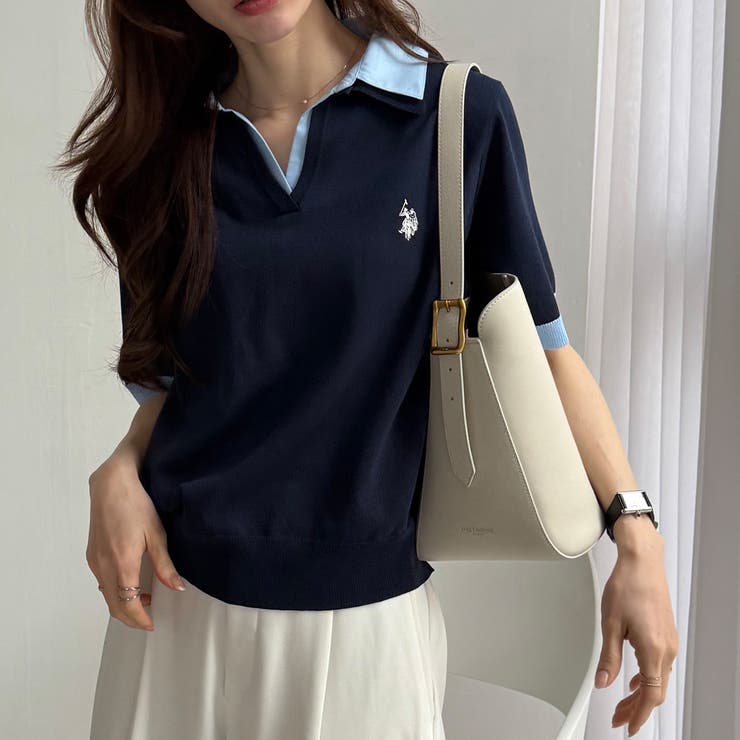 【Ｕ．Ｓ． ＰＯＬＯ ＡＳＳＮ．】衿付ポロニットトップス | GeeRA | 詳細画像19 
