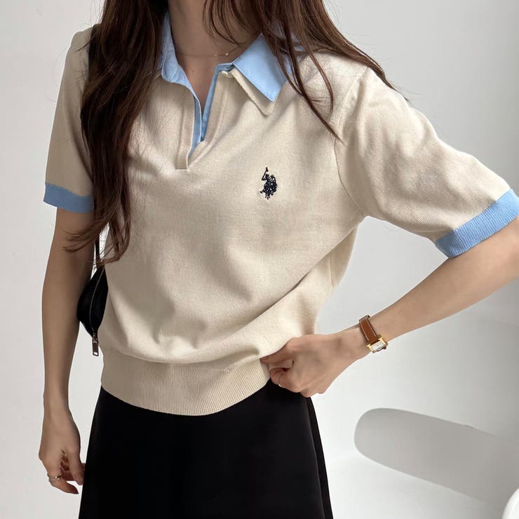 【Ｕ．Ｓ． ＰＯＬＯ ＡＳＳＮ．】衿付ポロニットトップス | GeeRA | 詳細画像29 