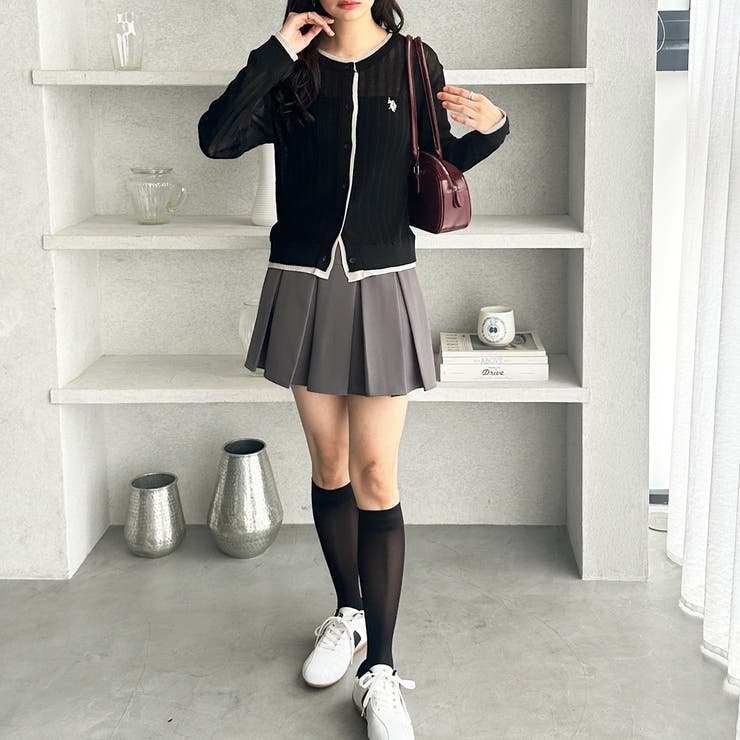 【Ｕ． Ｓ． ＰＯＬＯ ＡＳＳＮ．】配色シアーカーディガン | GeeRA | 詳細画像3 