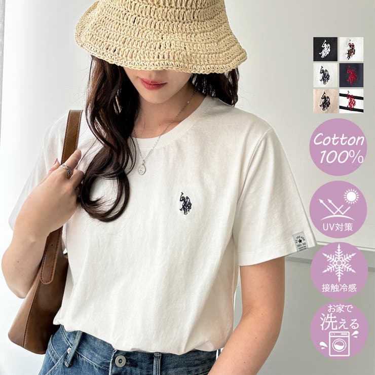 【Ｕ．Ｓ． ＰＯＬＯ ＡＳＳＮ．】接触冷感ワンポイント刺繍Ｔシャツ | GeeRA | 詳細画像1 
