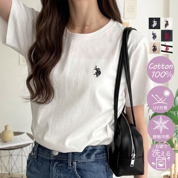 【Ｕ．Ｓ． ＰＯＬＯ ＡＳＳＮ．】接触冷感ワンポイント刺繍Ｔシャツ | GeeRA | 詳細画像1 