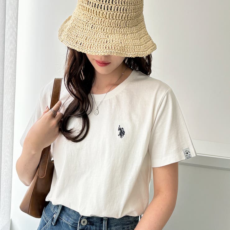 オフホワイト | 【Ｕ．Ｓ． ＰＯＬＯ ＡＳＳＮ．】接触冷感ワンポイント刺繍Ｔシャツ | GeeRA