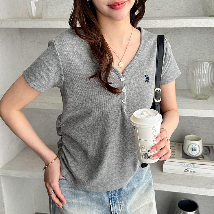 【Ｕ．Ｓ． ＰＯＬＯ ＡＳＳＮ．】接触冷感Vネックヘンリーリブカットソー | GeeRA | 詳細画像18 