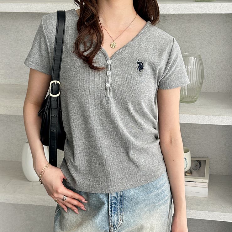 【Ｕ．Ｓ． ＰＯＬＯ ＡＳＳＮ．】接触冷感Vネックヘンリーリブカットソー | GeeRA | 詳細画像19 