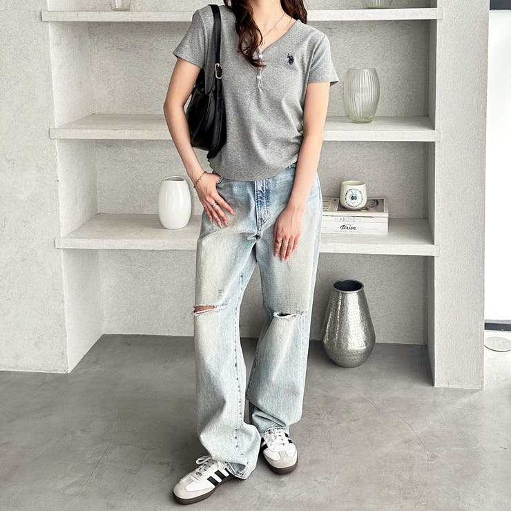 【Ｕ．Ｓ． ＰＯＬＯ ＡＳＳＮ．】接触冷感Vネックヘンリーリブカットソー | GeeRA | 詳細画像22 