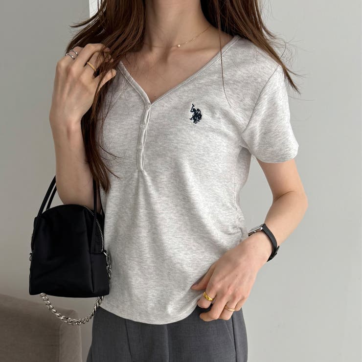 【Ｕ．Ｓ． ＰＯＬＯ ＡＳＳＮ．】接触冷感Vネックヘンリーリブカットソー | GeeRA | 詳細画像13 