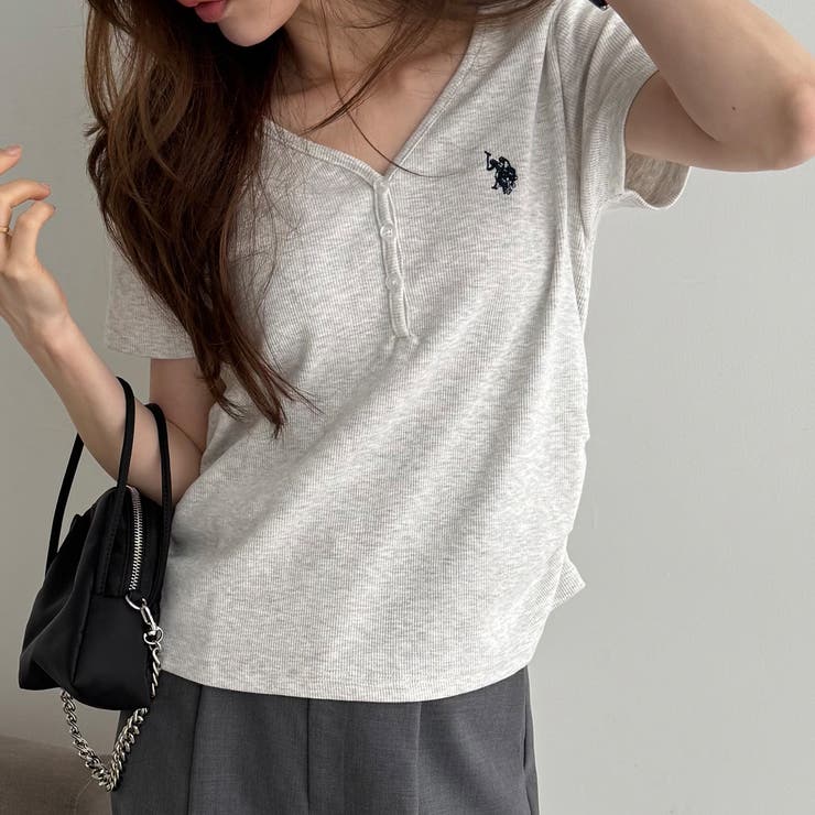 【Ｕ．Ｓ． ＰＯＬＯ ＡＳＳＮ．】接触冷感Vネックヘンリーリブカットソー | GeeRA | 詳細画像14 