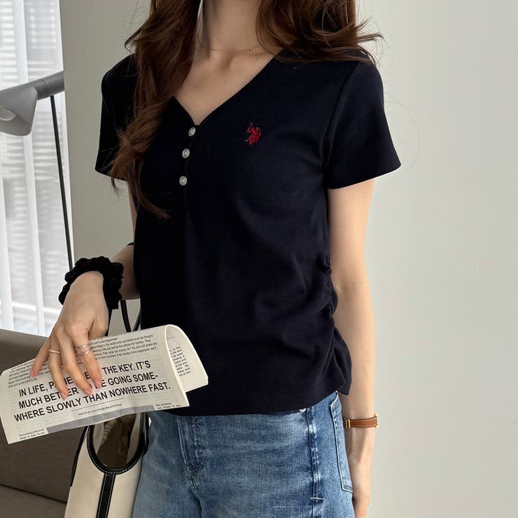 【Ｕ．Ｓ． ＰＯＬＯ ＡＳＳＮ．】接触冷感Vネックヘンリーリブカットソー | GeeRA | 詳細画像22 