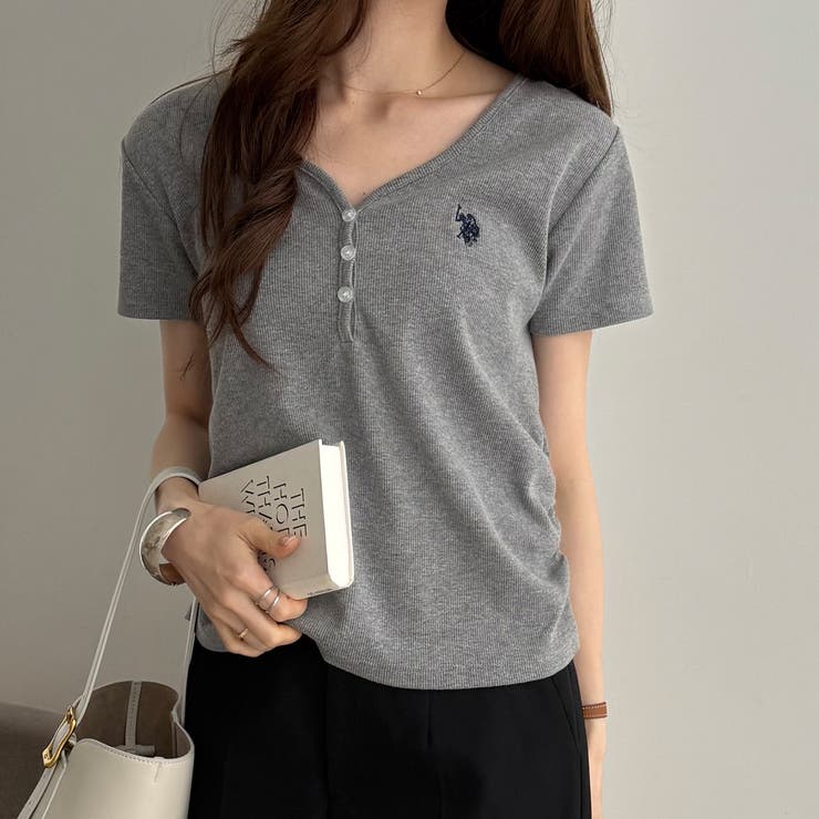 【Ｕ．Ｓ． ＰＯＬＯ ＡＳＳＮ．】接触冷感Vネックヘンリーリブカットソー | GeeRA | 詳細画像32 